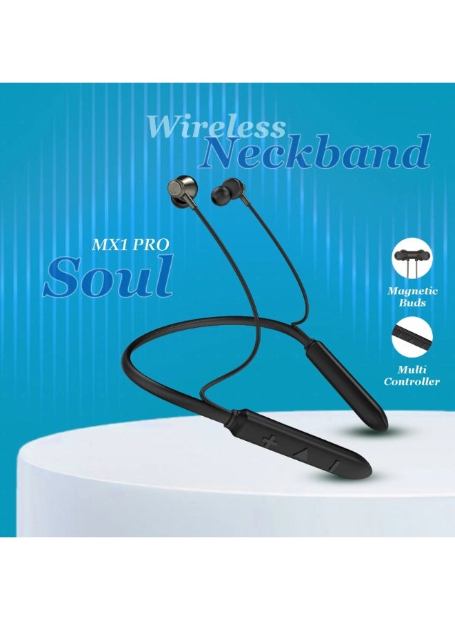 يونيكس سماعة العنق اللاسلكية Unix MX-1 Pro Soul | اتصال Bluetooth v5.4 | وقت تشغيل حتى 42 ساعة مع مشغلات 10 مم للباس | تقنية ENC لإلغاء الضوضاء لمكالمات واضحة | تشغيل/إيقاف مغناطيسي | شحن سريع من نوع Type-C - Image 2